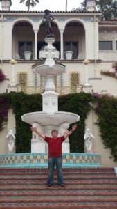 Dr. D at the Hearst Castle. Driving the Pacific Hwy for a breathtaking vacation